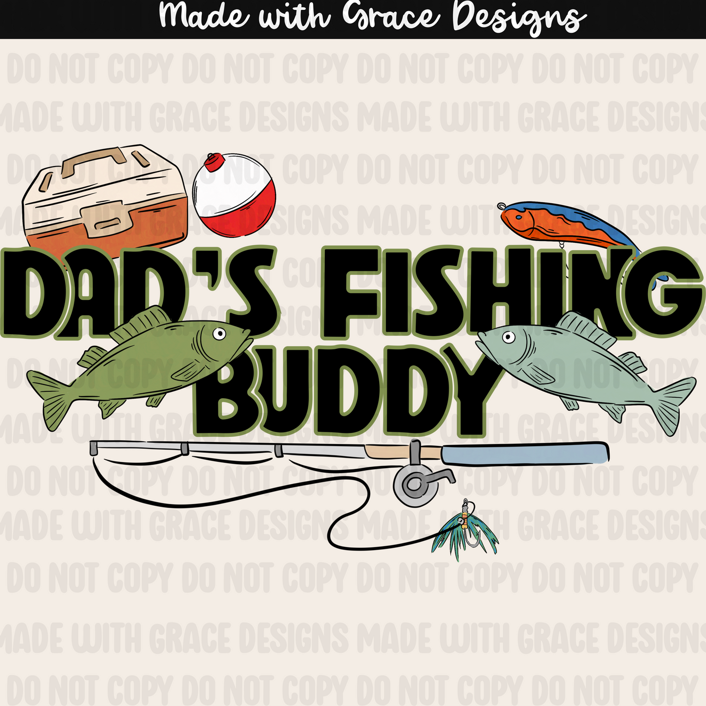 Fishing with Dad Seamless + png options