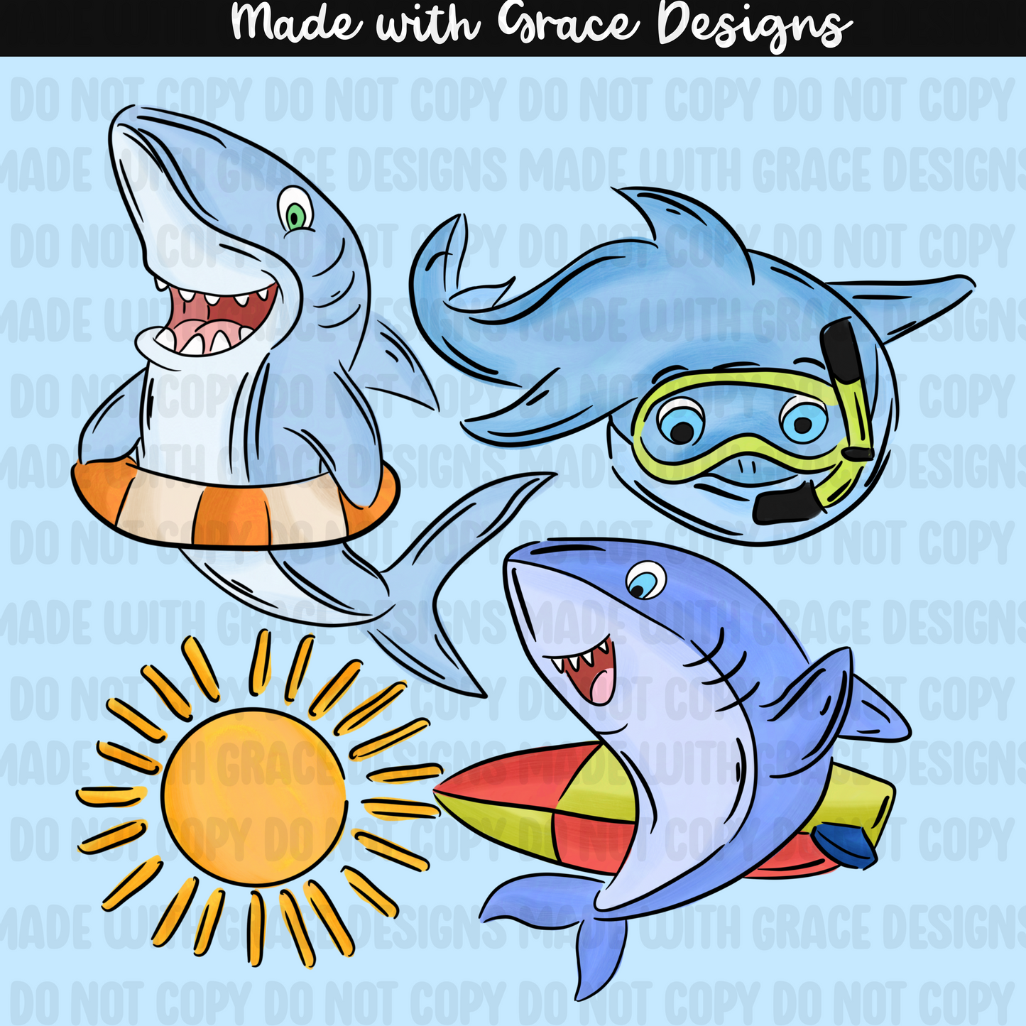 Summer Shark PNG