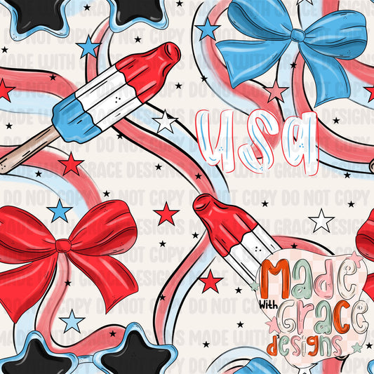 Bomb Pops and Bows Seamless