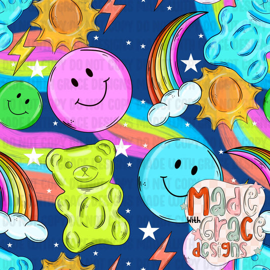 Neon Gummy Bears Seamless File
