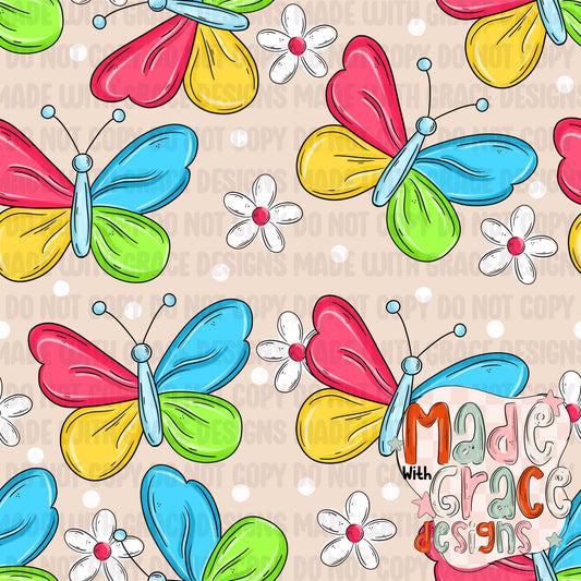 Neon Butterflies Seamless File