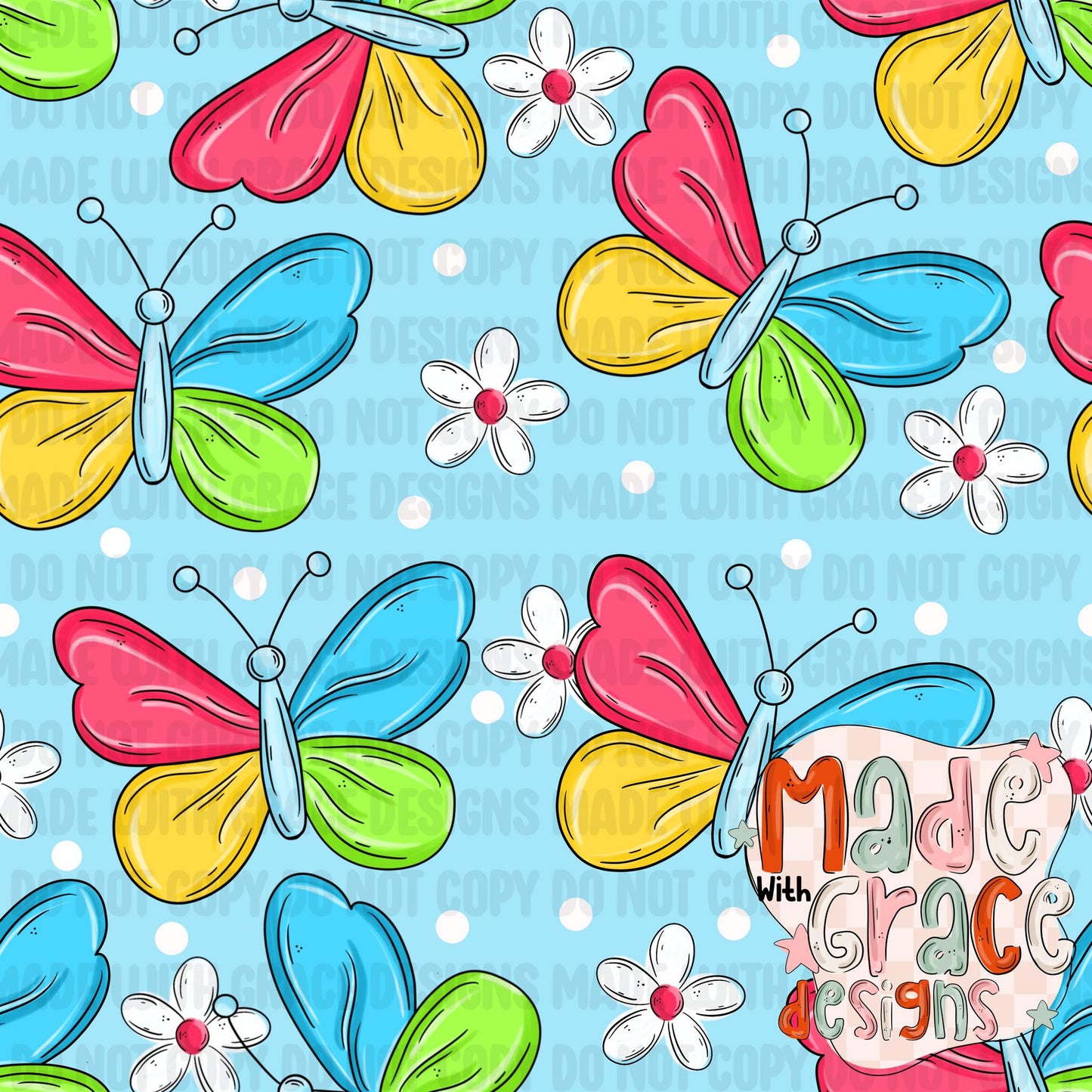 Neon Butterflies Seamless File