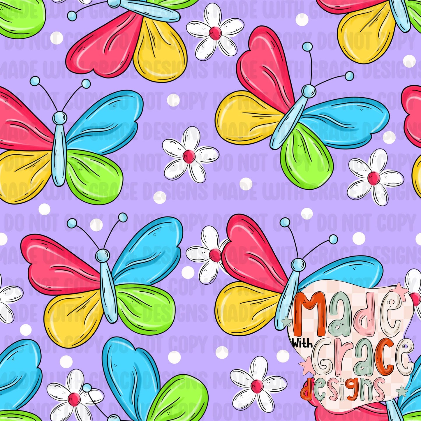 Neon Butterflies Seamless File