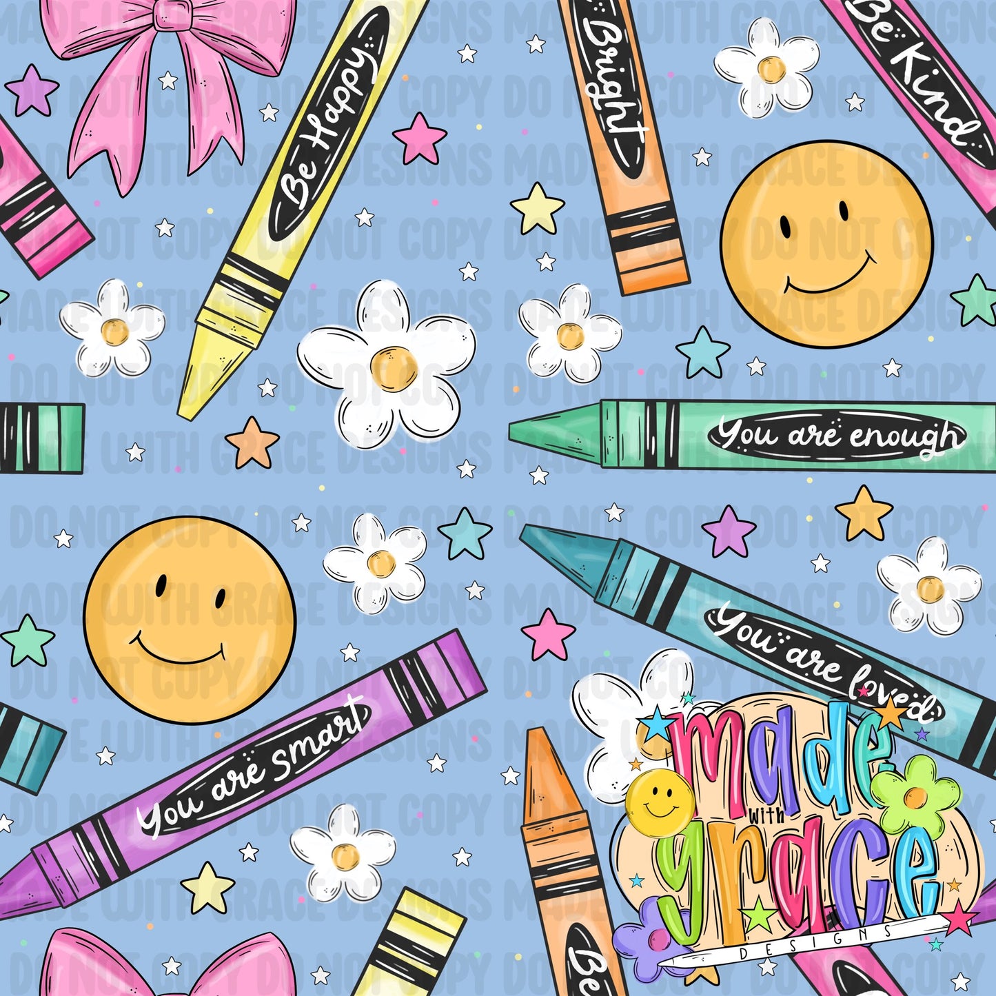 Back to School Affirmations- Girly Seamless File