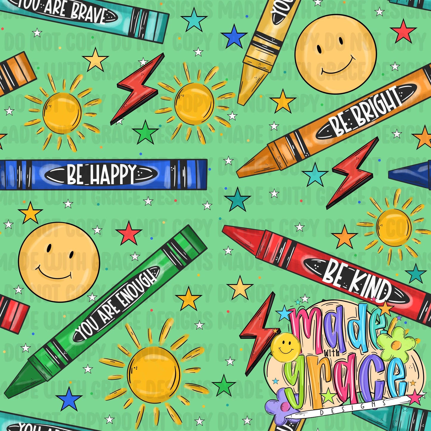 Back to School Affirmations- Boy Seamless File