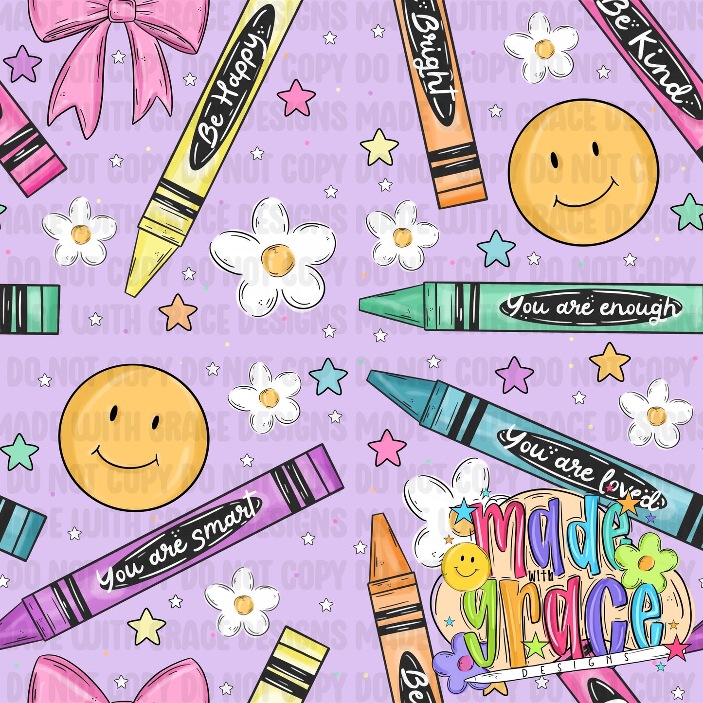 Back to School Affirmations- Girly Seamless File