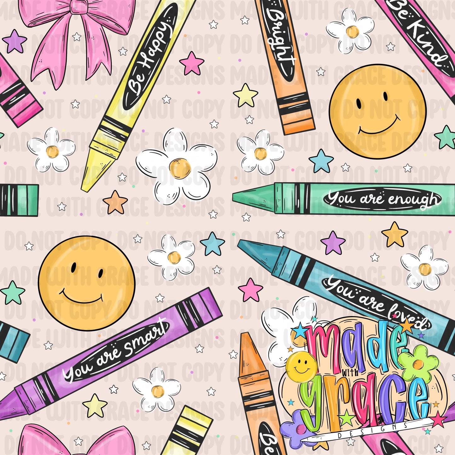 Back to School Affirmations- Girly Seamless File