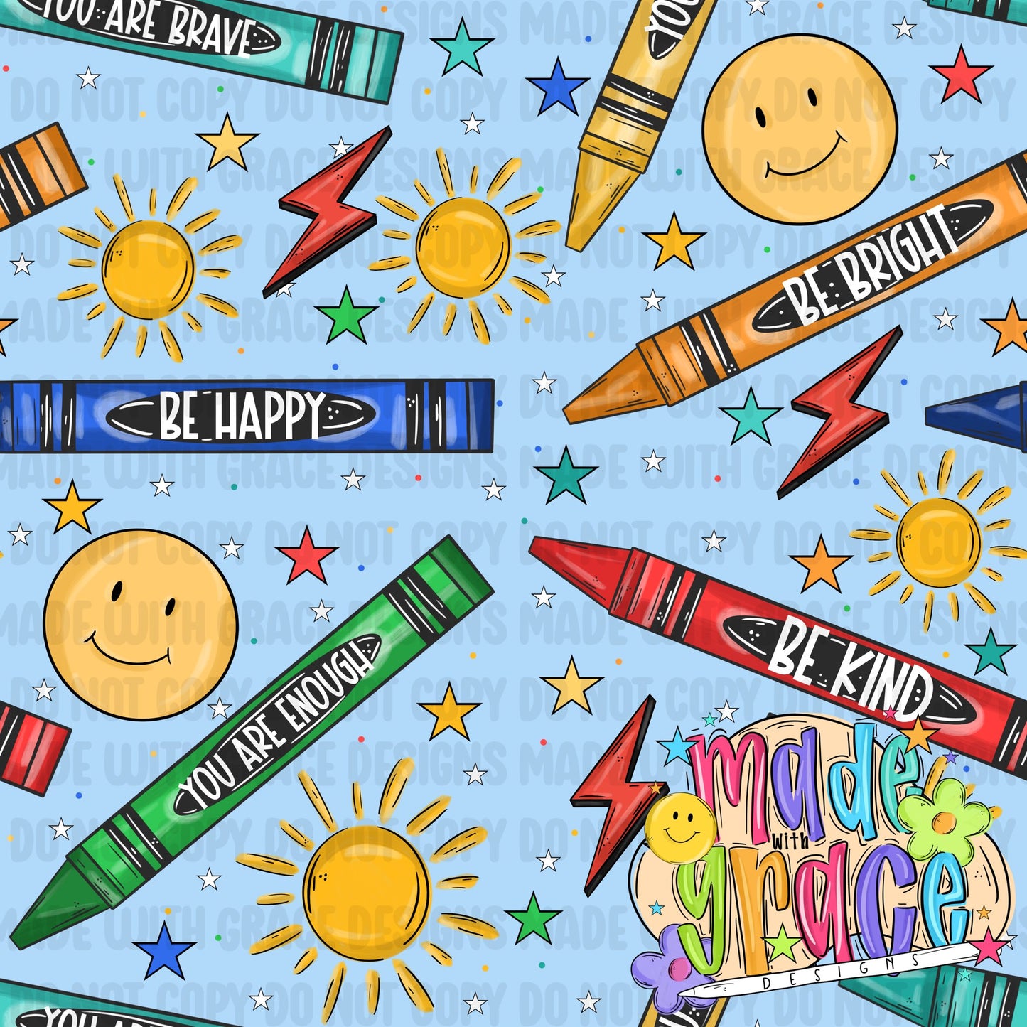 Back to School Affirmations- Boy Seamless File