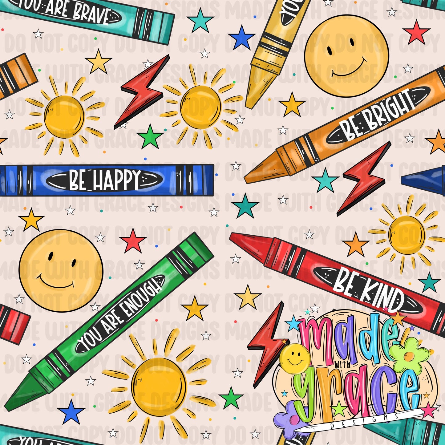 Back to School Affirmations- Boy Seamless File