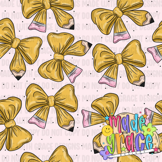 Pencil Bows Seamless