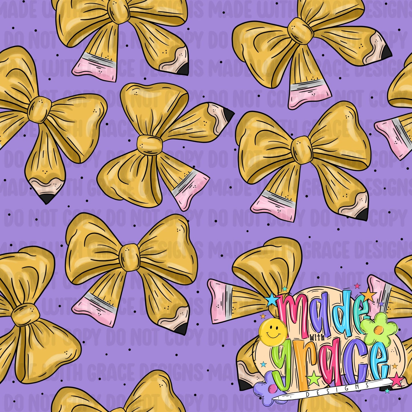 Pencil Bows Seamless