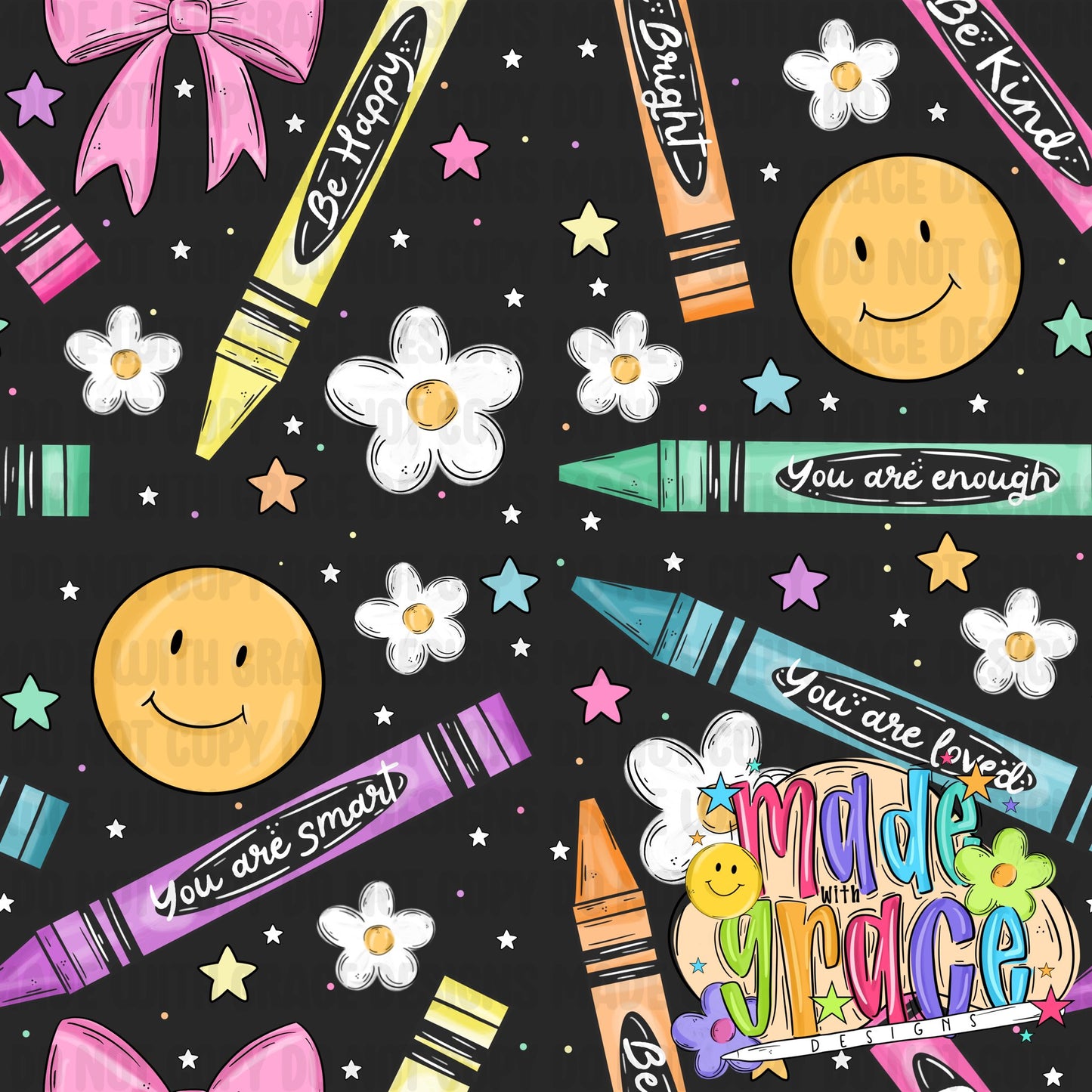 Back to School Affirmations- Girly Seamless File