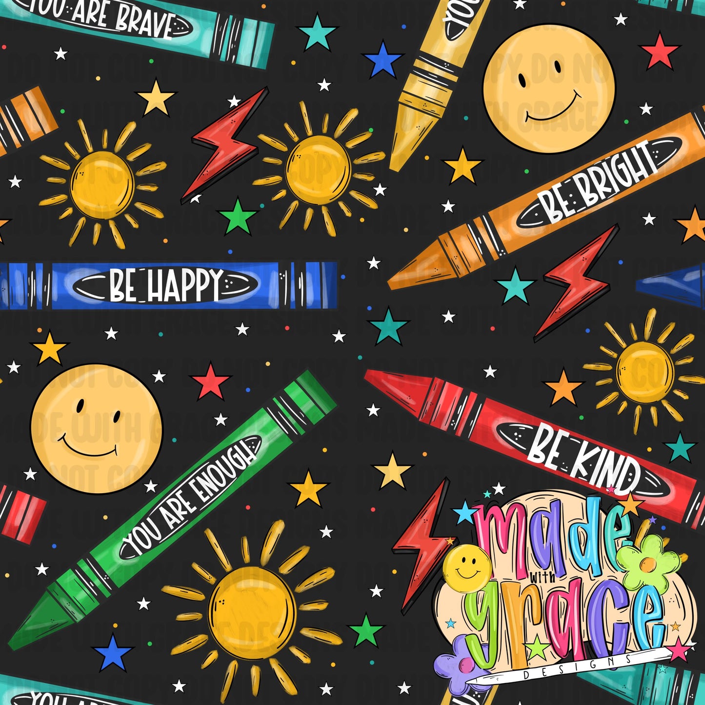 Back to School Affirmations- Boy Seamless File