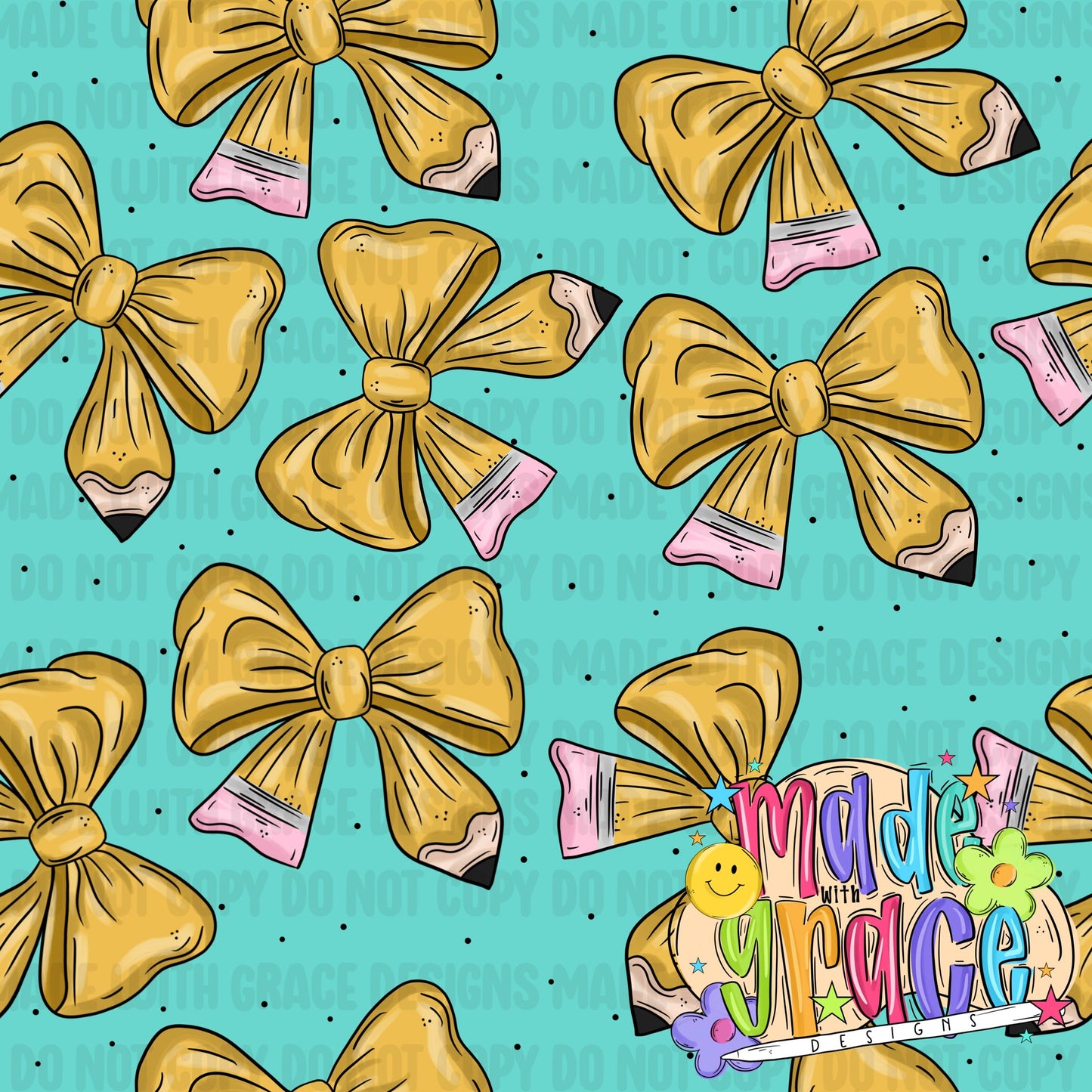 Pencil Bows Seamless