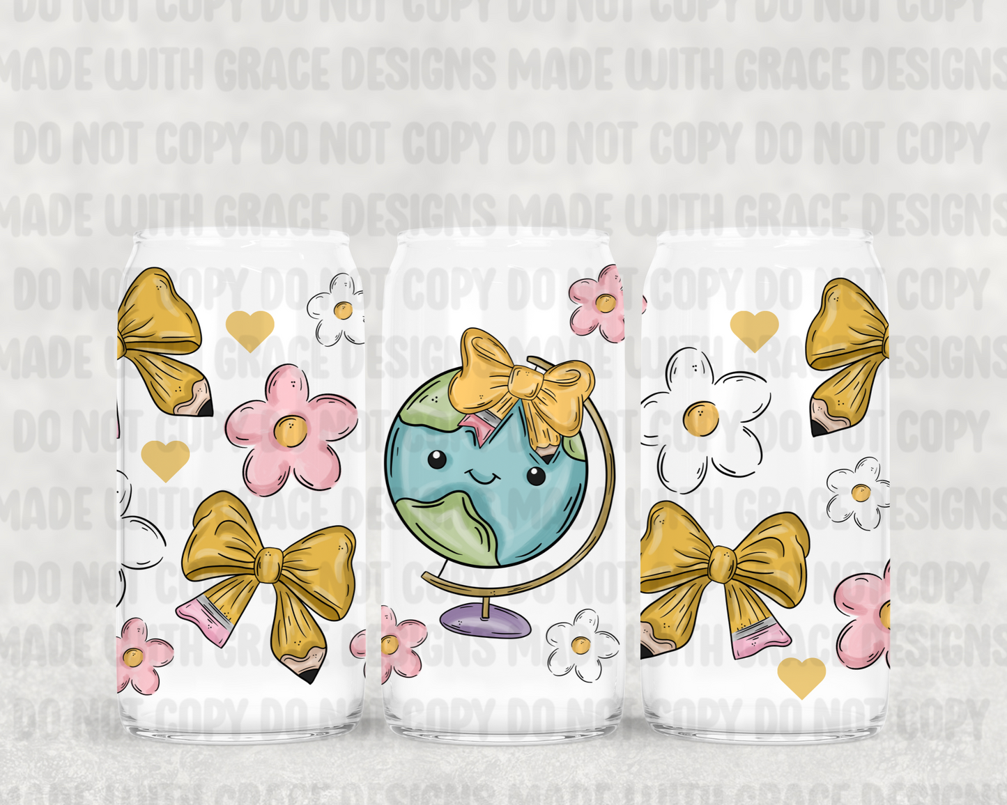 Pencil Bows Cup Wrap