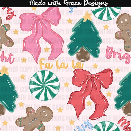 Girly Christmas Seamless