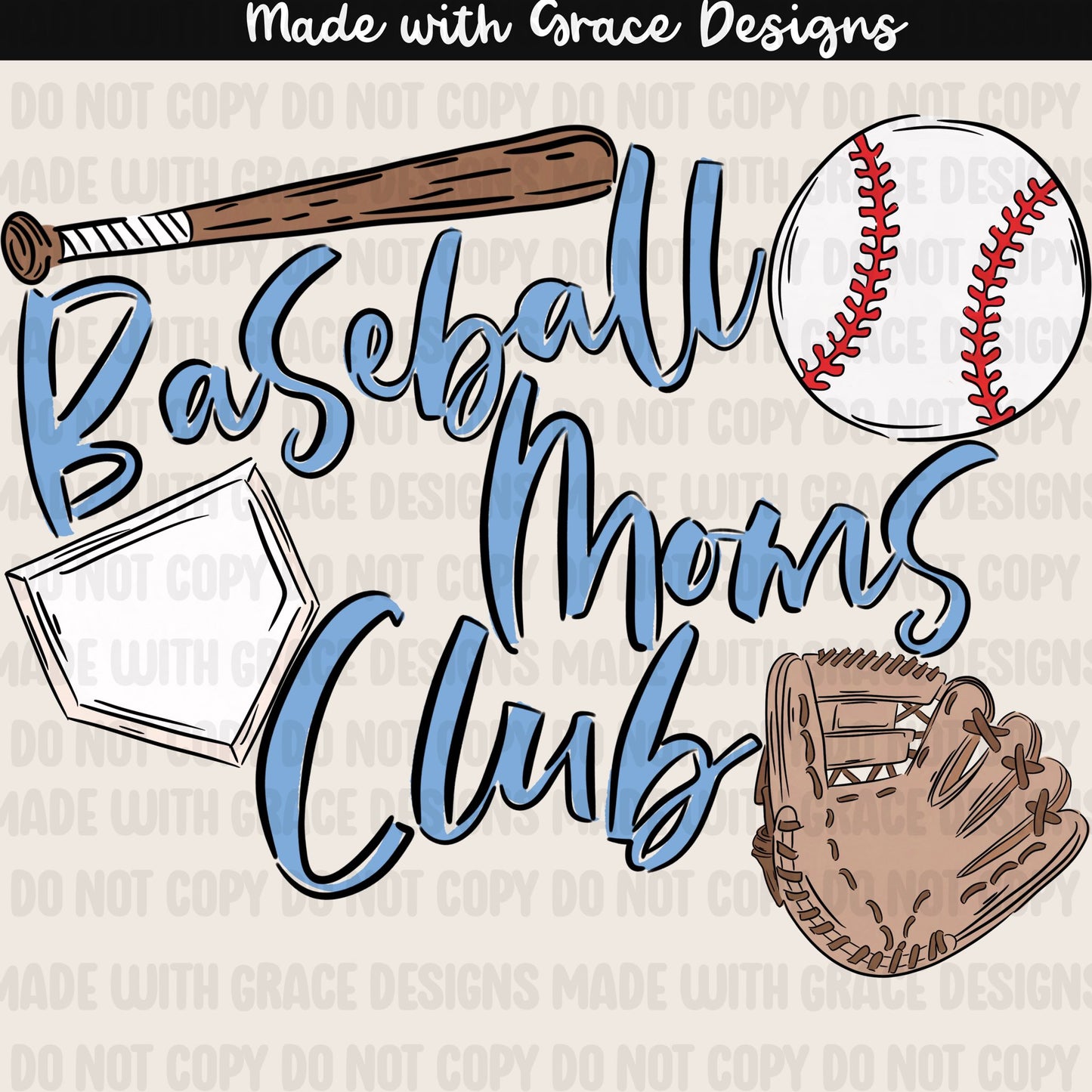 Baseball Moms Club PNG