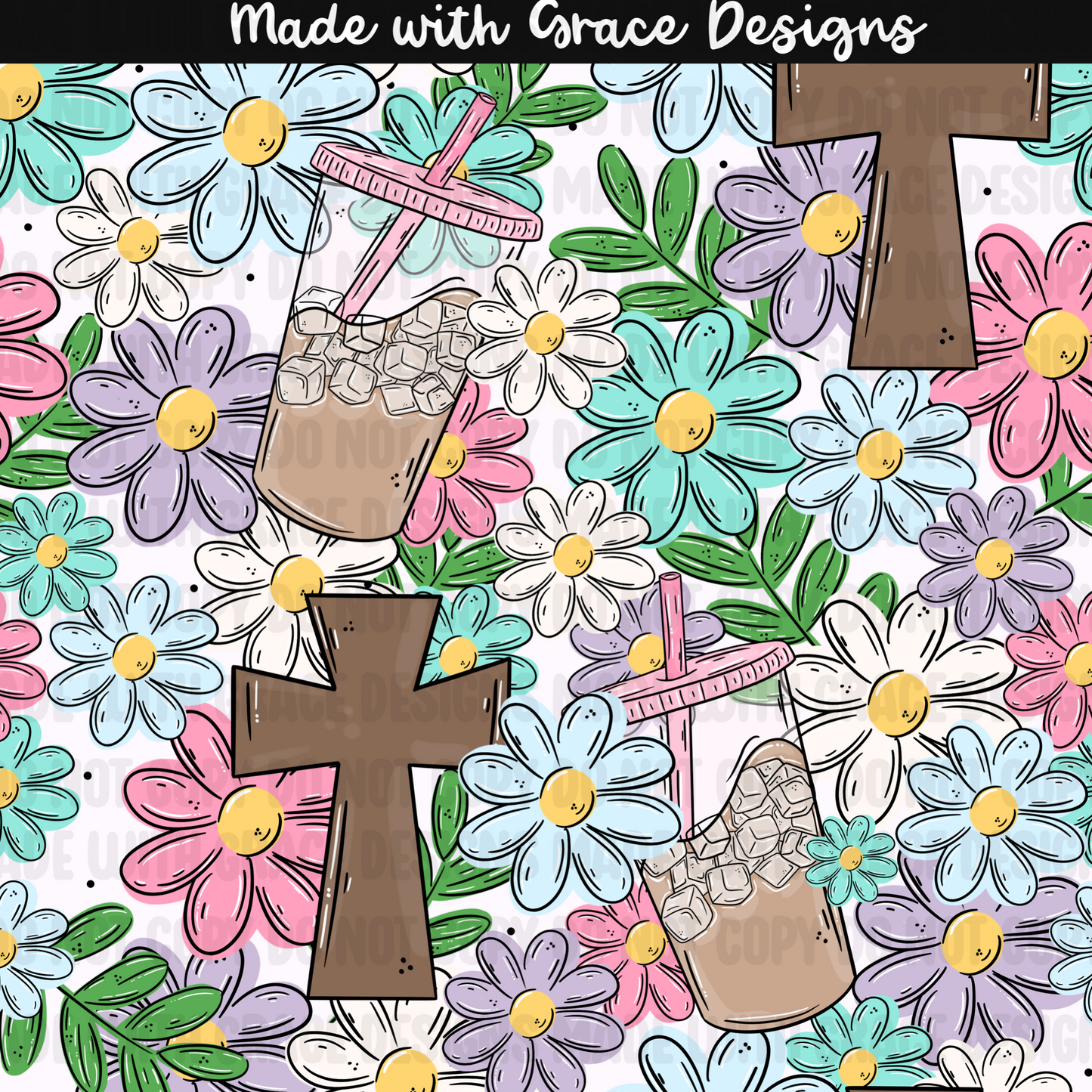 Coffee and Jesus Seamless & PNG option