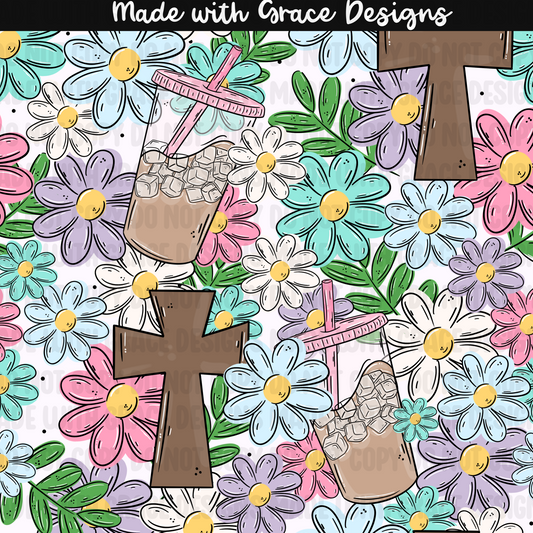 Coffee and Jesus Seamless & PNG option