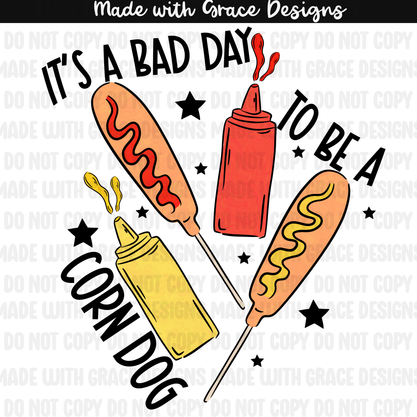 Bad day to be a corn dog seamless + png option
