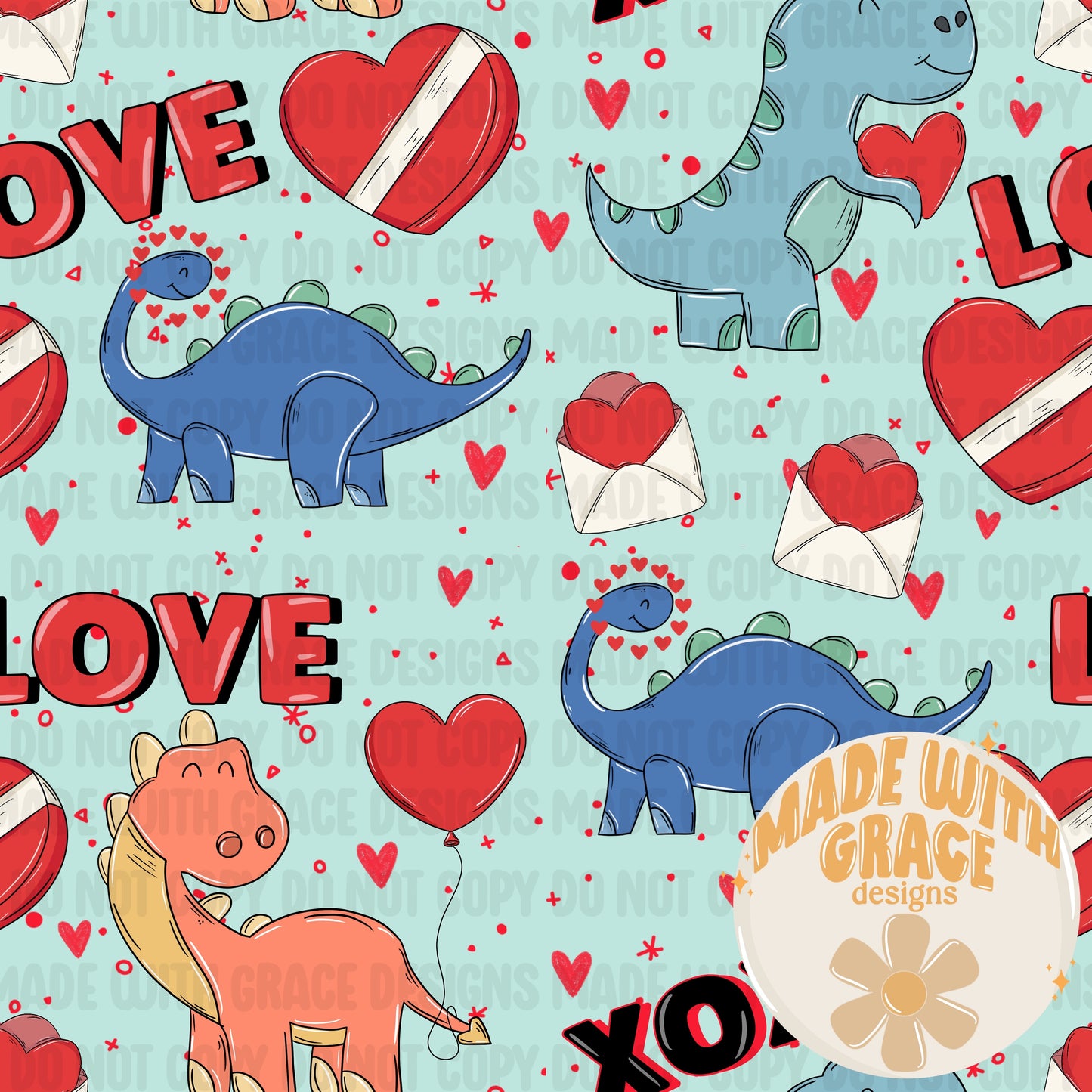 Dino Love Seamless File
