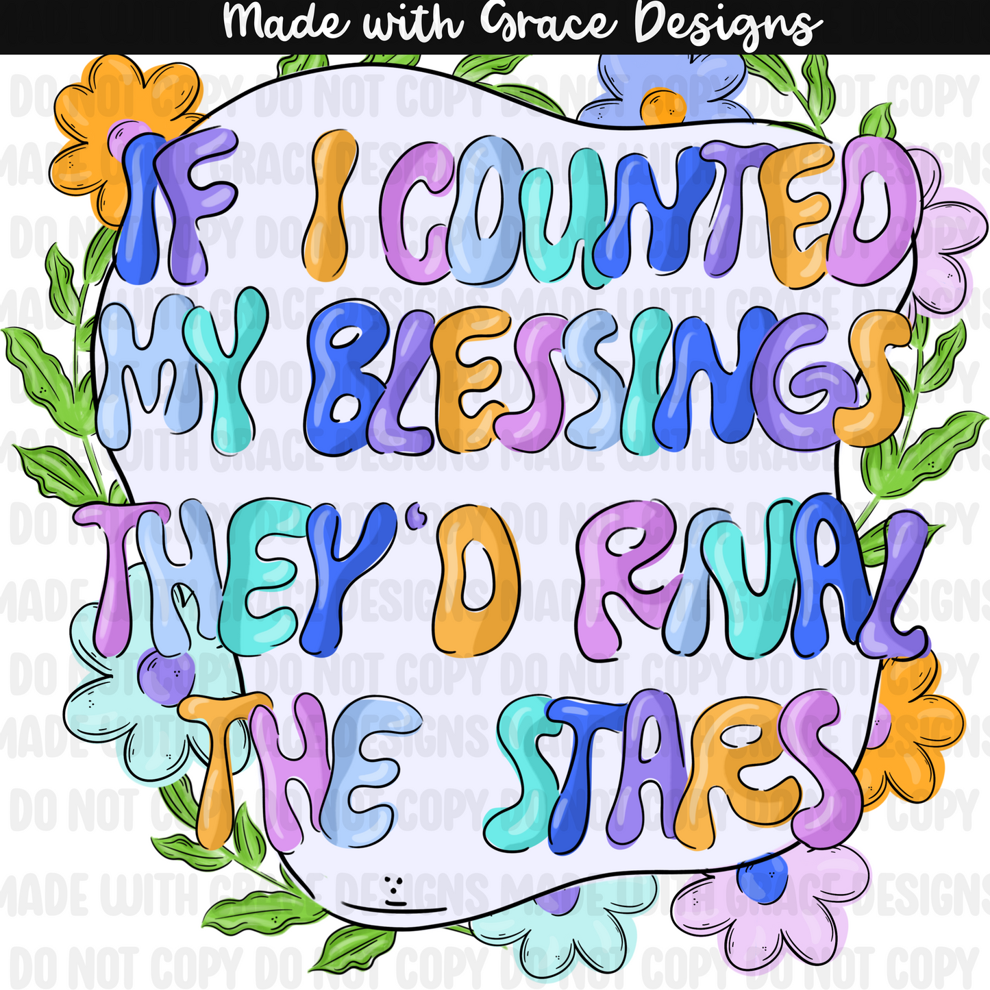 If I counted my blessings Seamless & PNG option