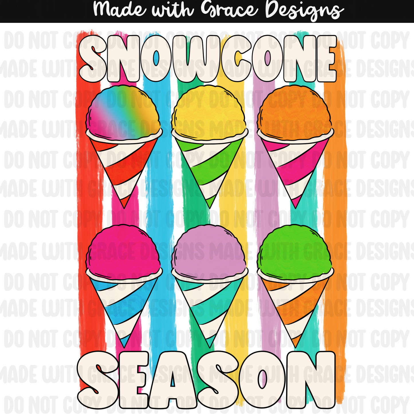 Snow cone season seamless + png option
