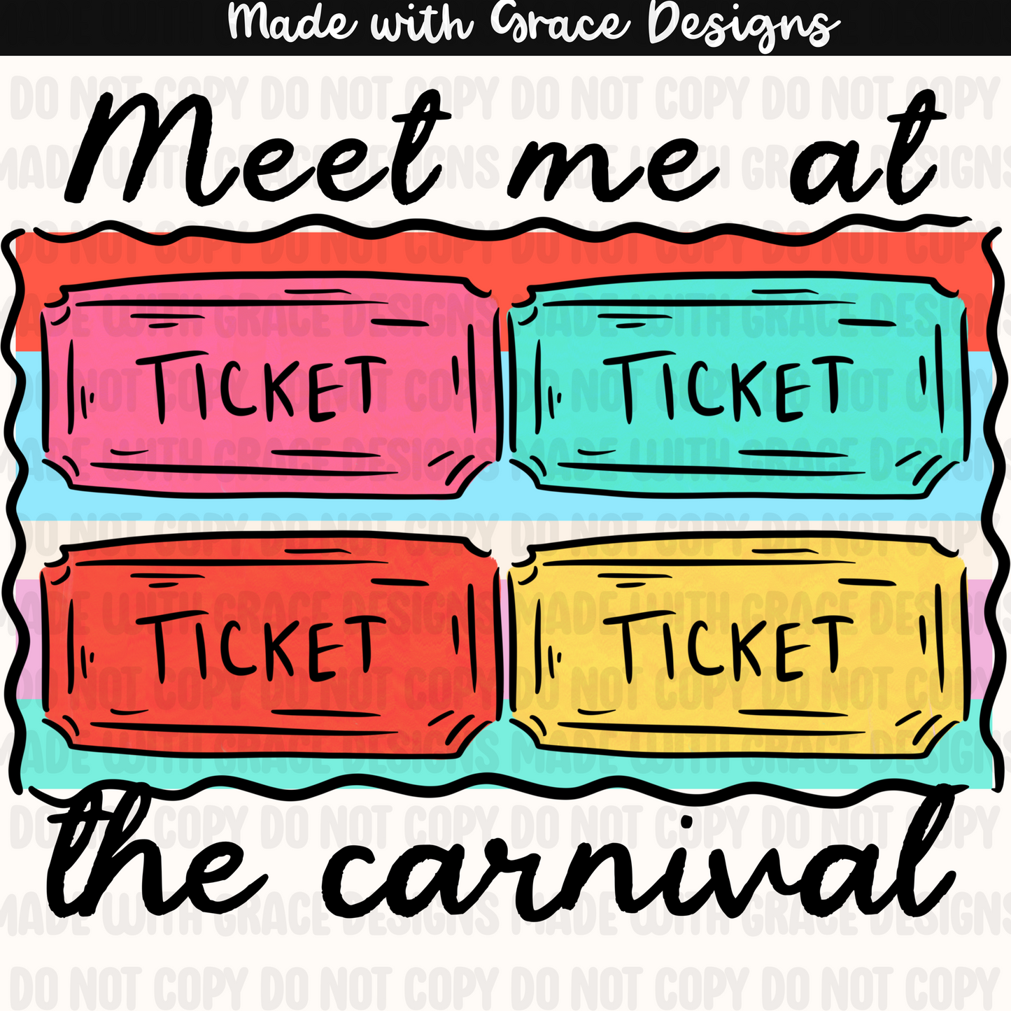 Carnival Tickets Seamless + png option