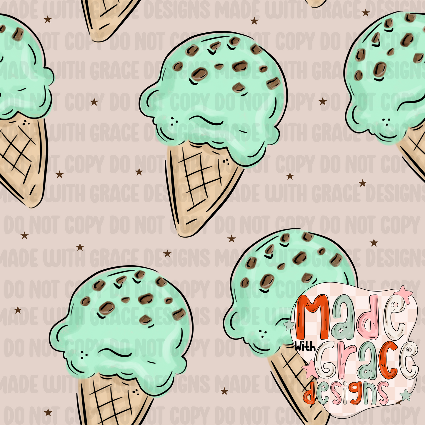 Mint Ice Cream Seamless