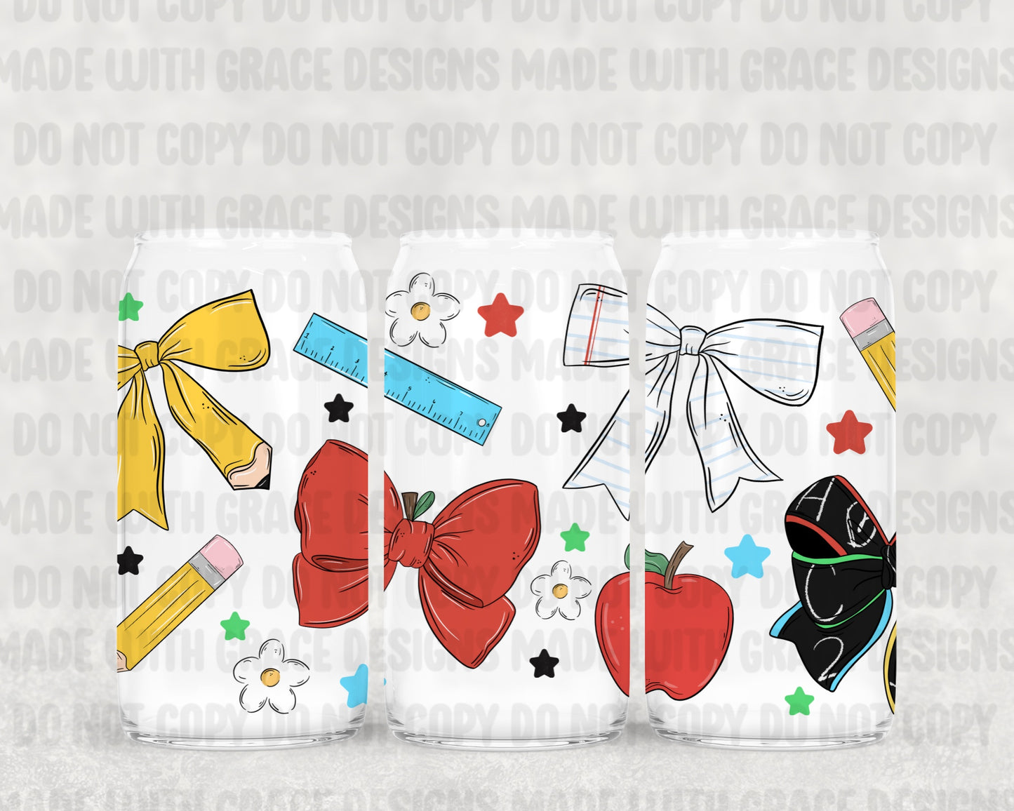 School Bows Cup Wrap