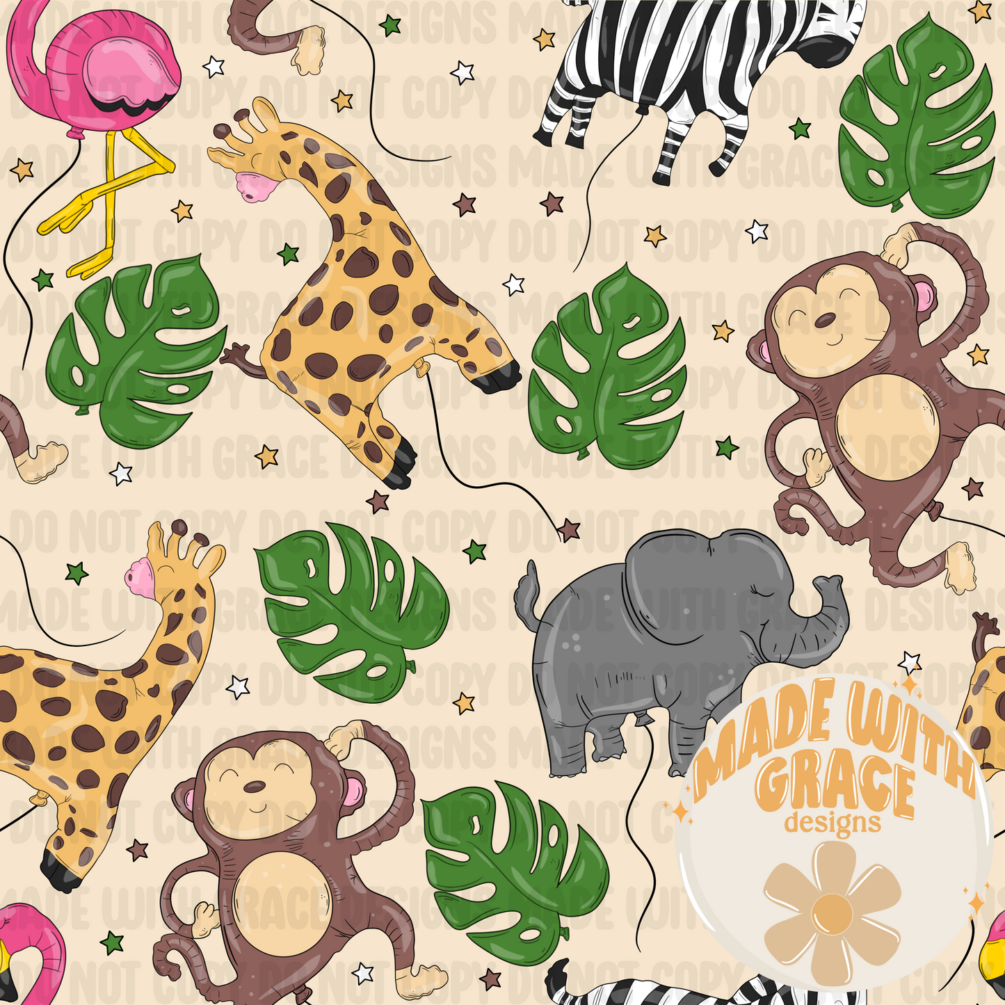 Zoo Balloons Seamless File
