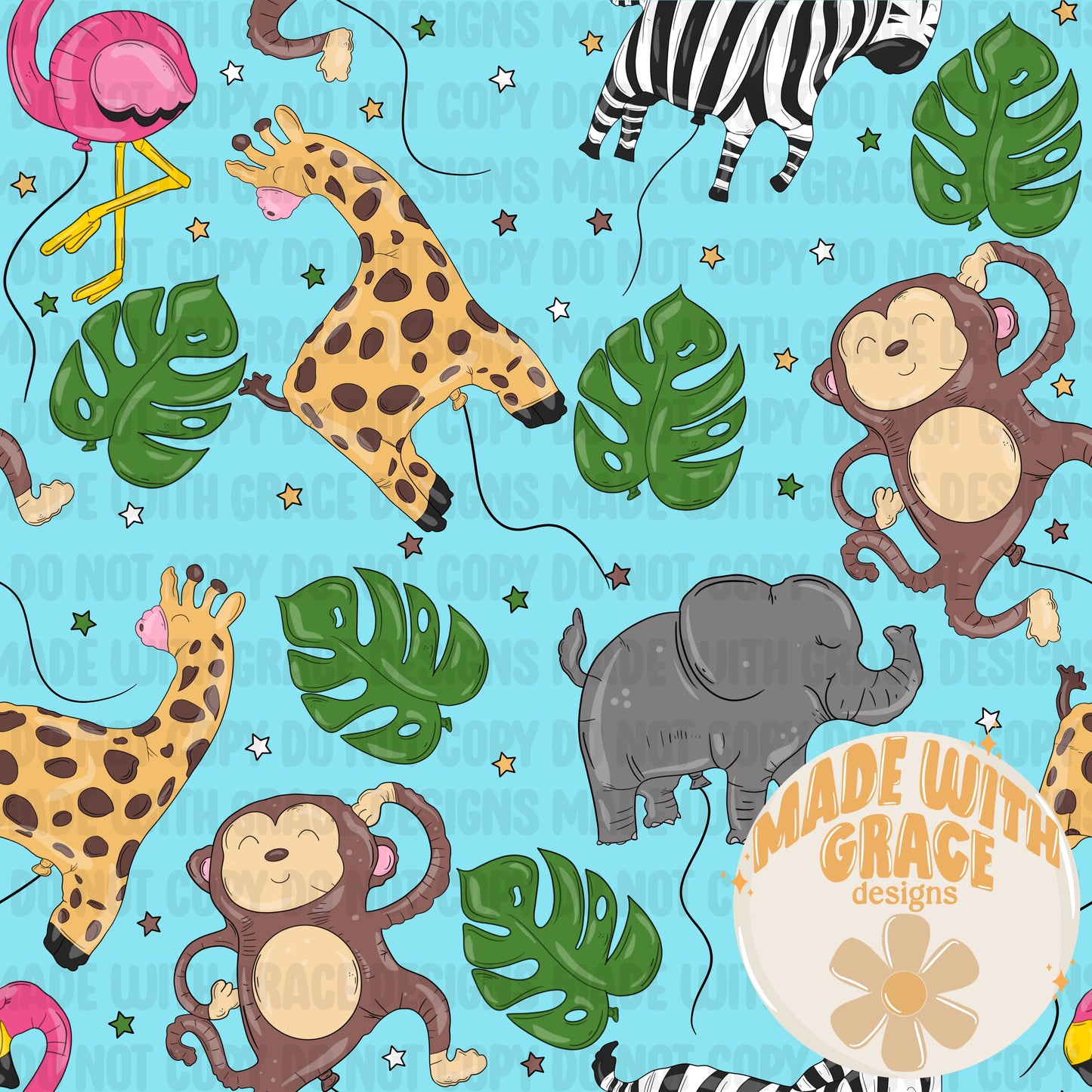 Zoo Balloons Seamless File