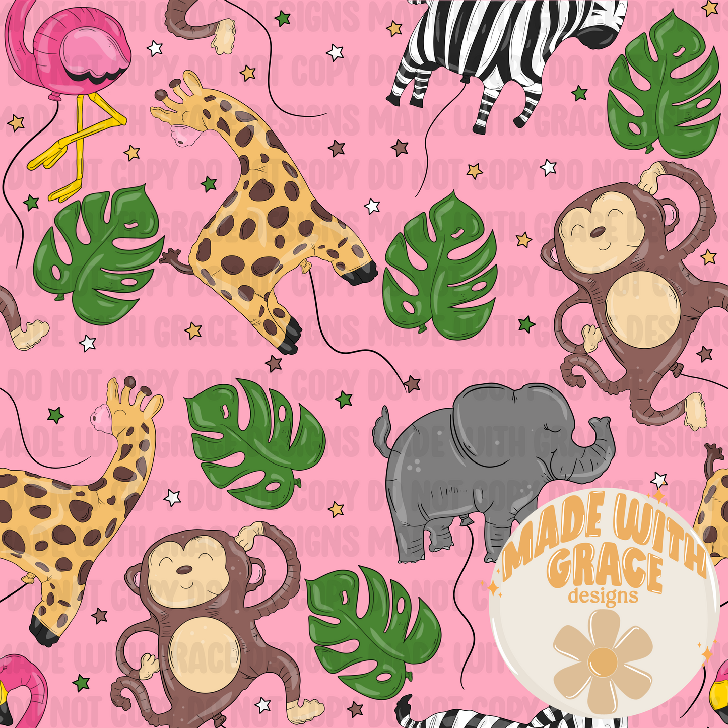 Zoo Balloons Seamless File