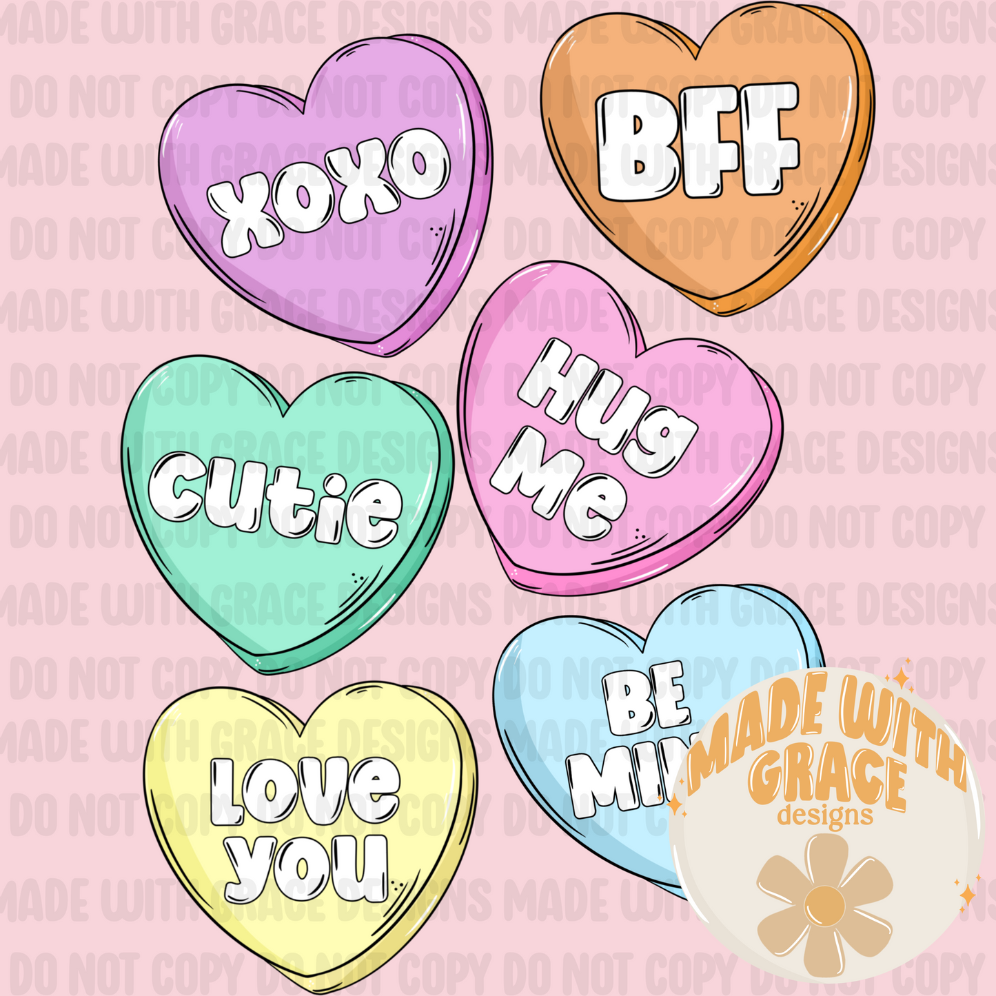 Candy Hearts PNG