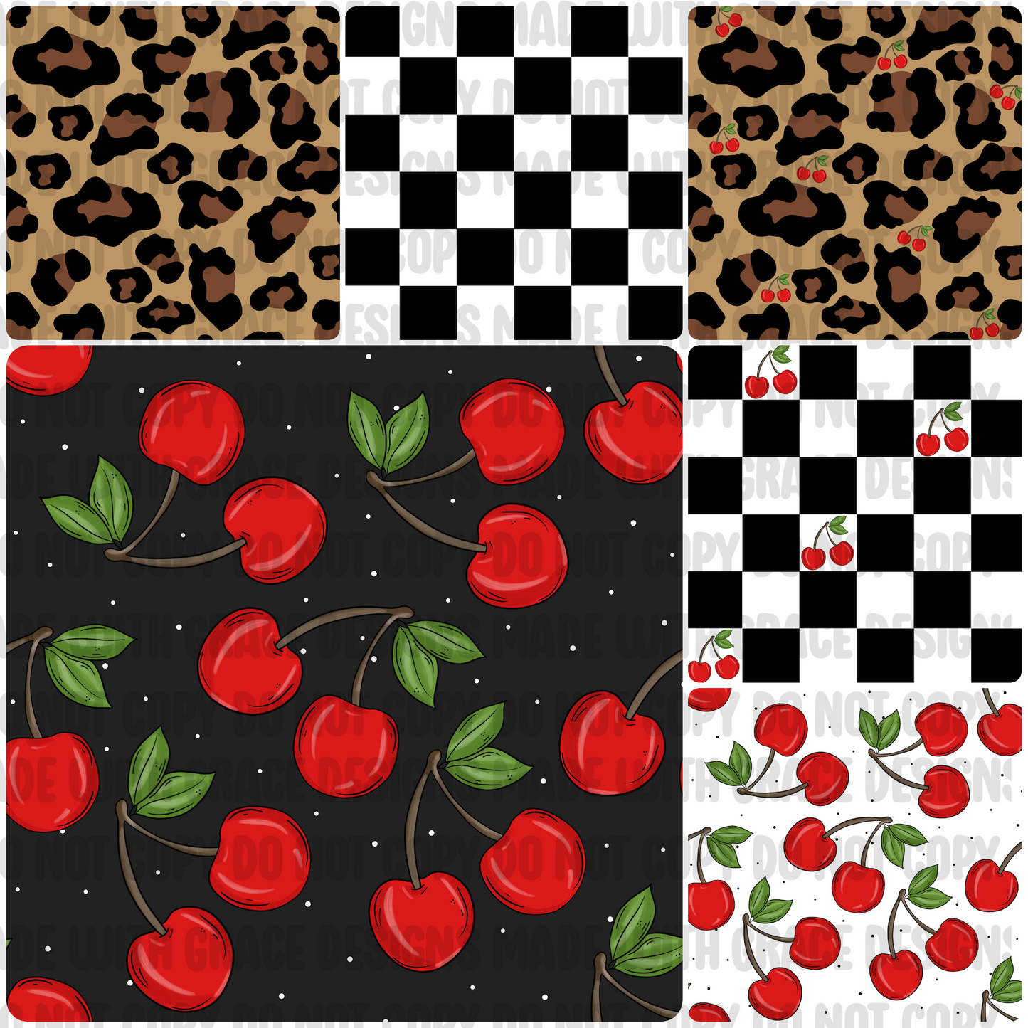 Leopard, Cherries, & Checks Seamless Files