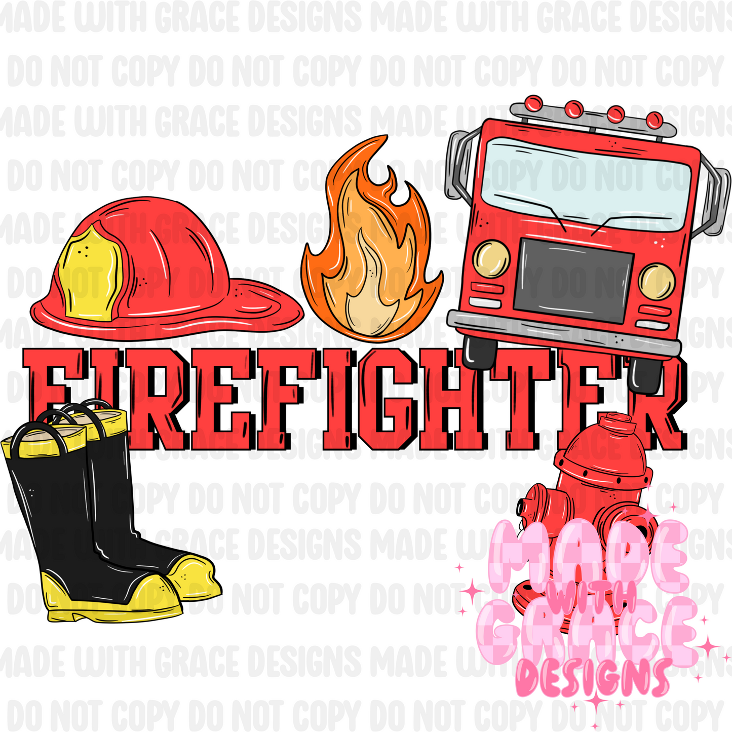 Firefighter Seamless/PNG