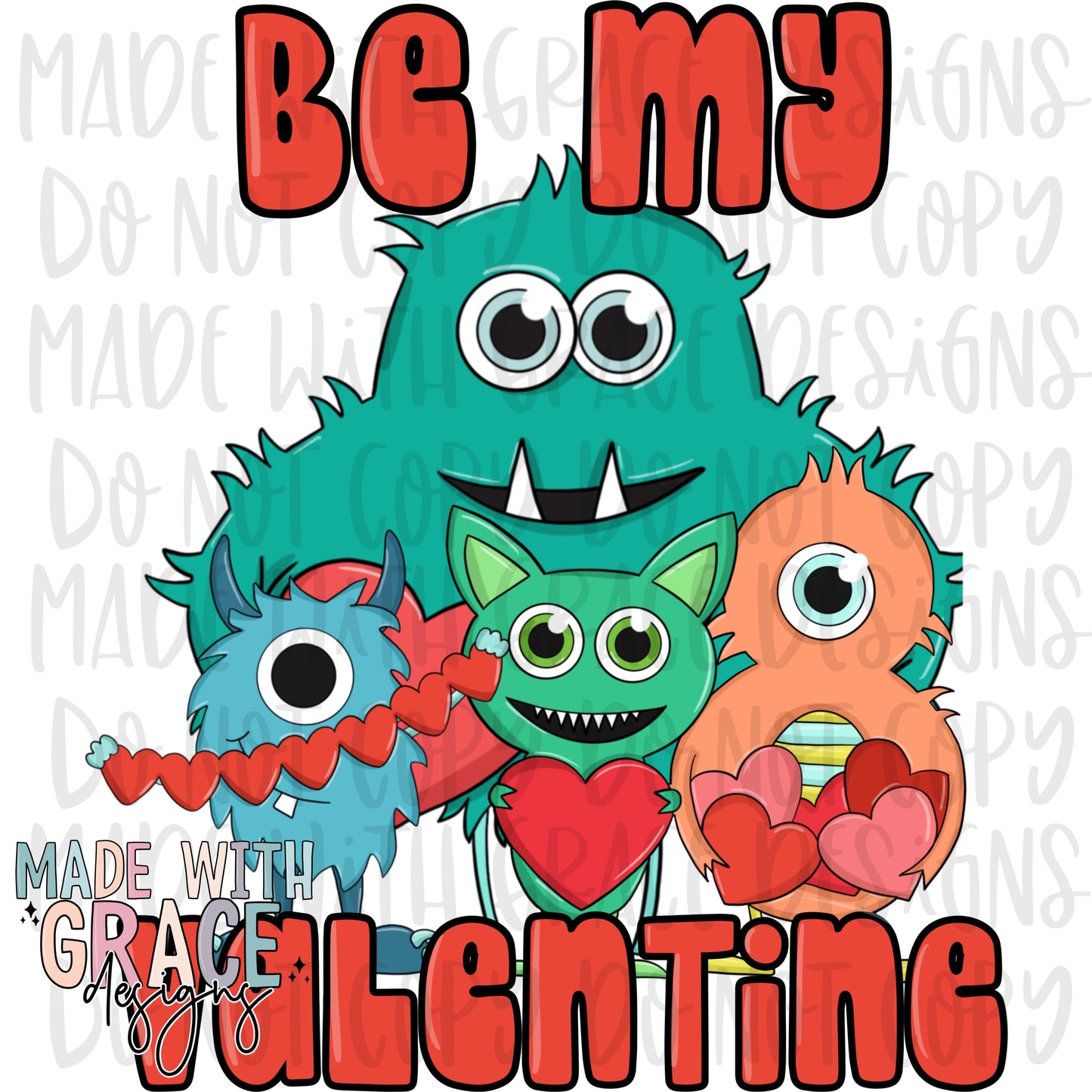 Be My Monster Valentine PNG