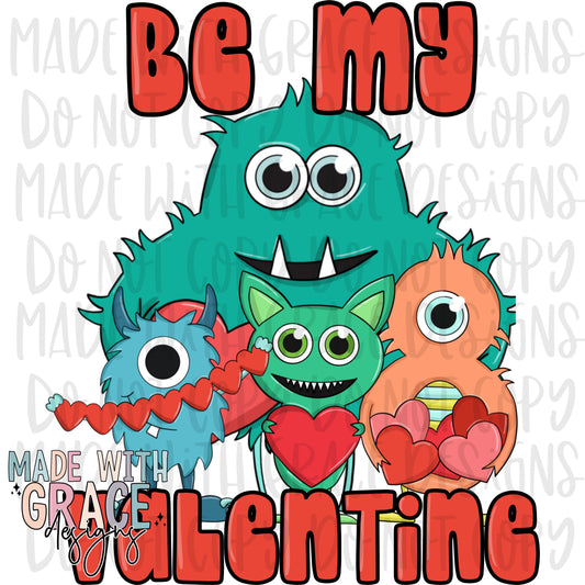 Be My Monster Valentine PNG