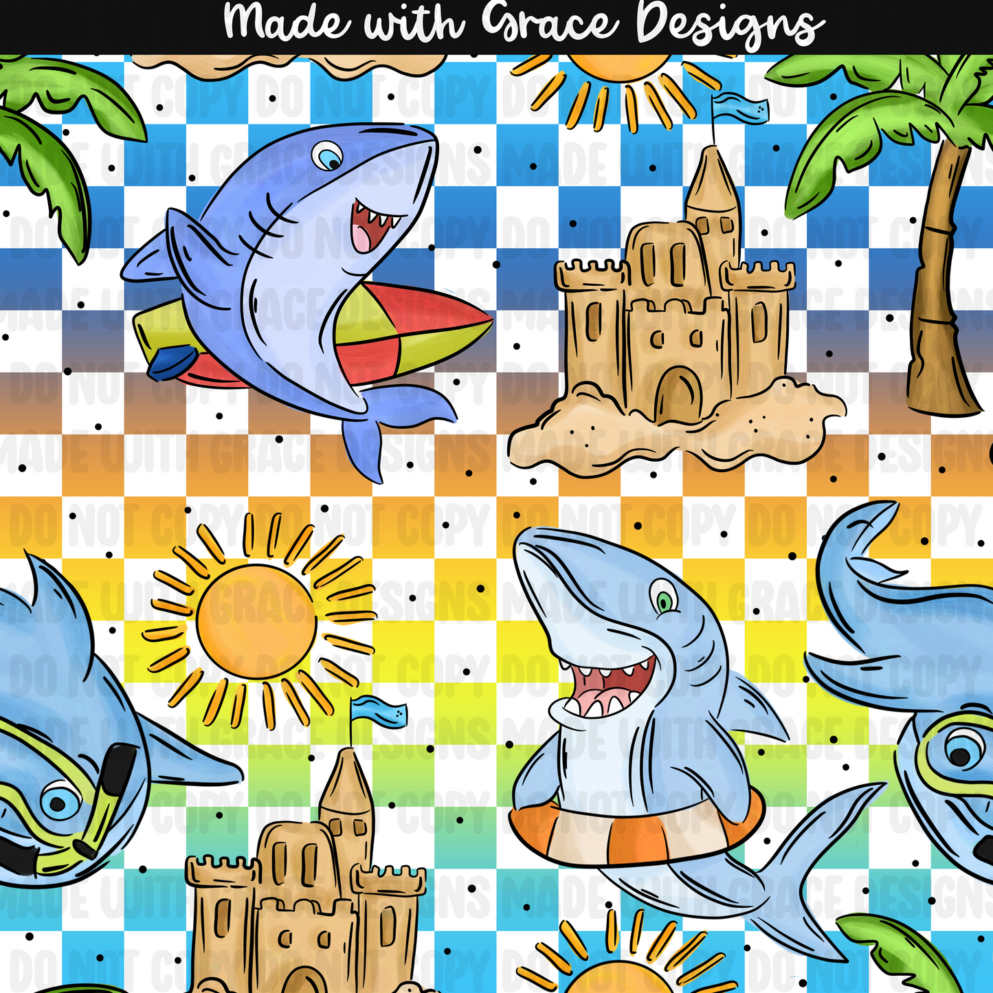 Summer Shark Seamless