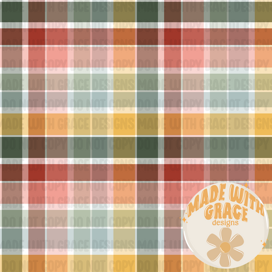 Peace, Love and Be Merry Plaid Seamless File