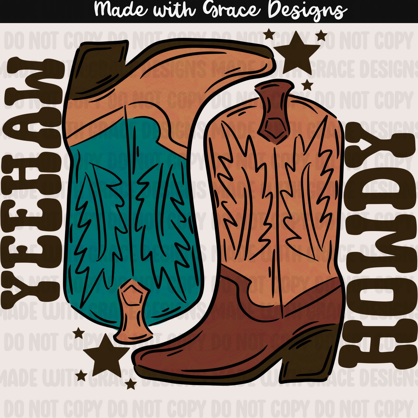 Cowboy boots seamless + png option
