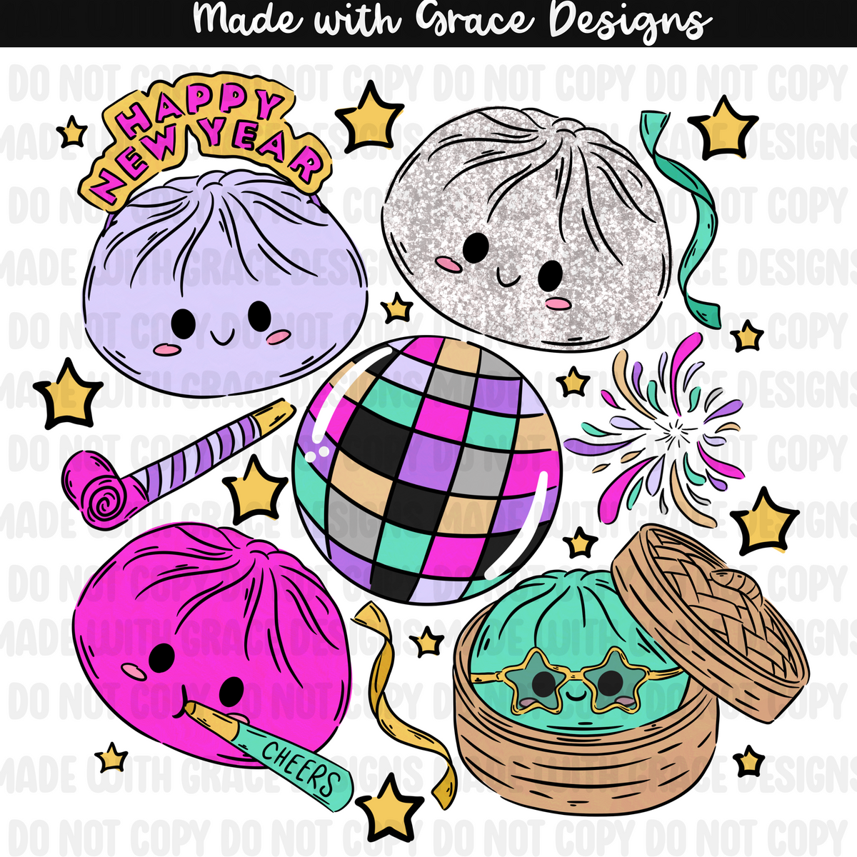 NYE Squish Seamless + PNG options
