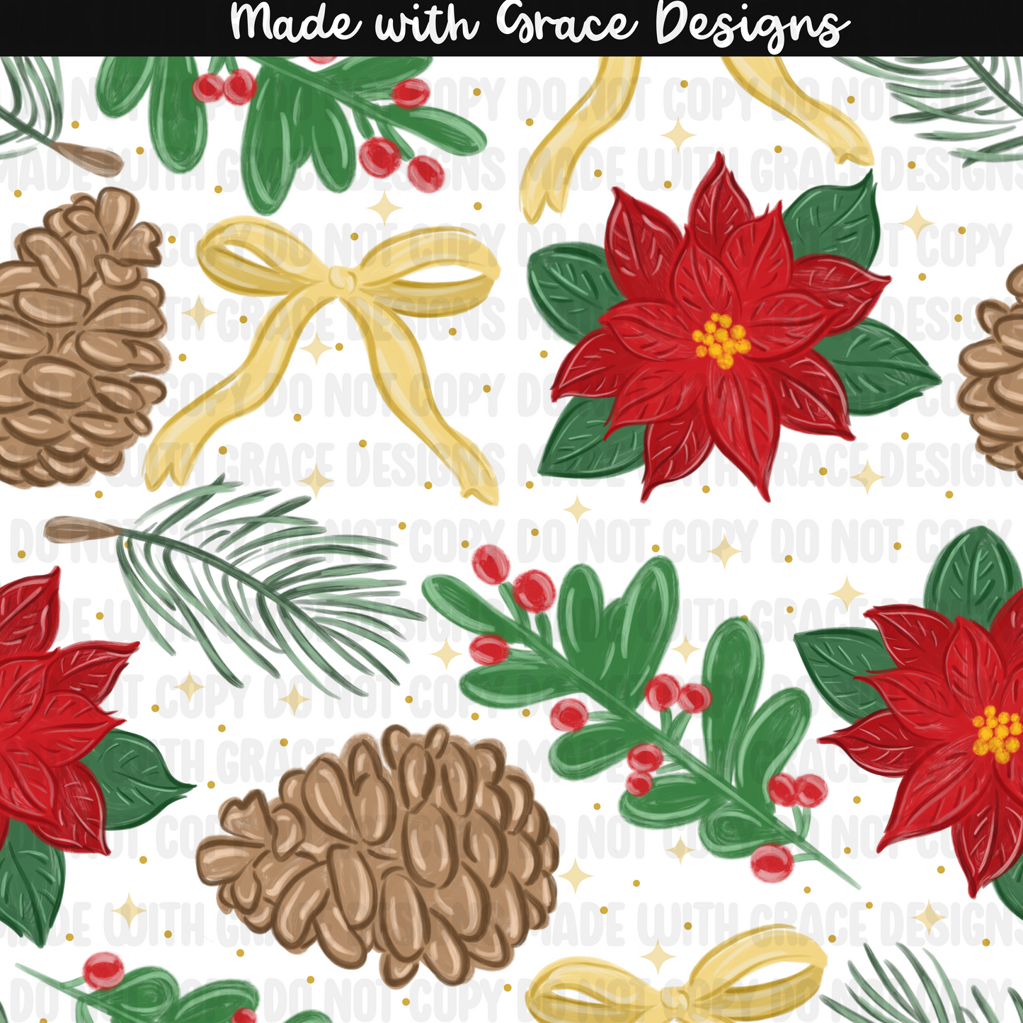 Classic Christmas Floral Seamless