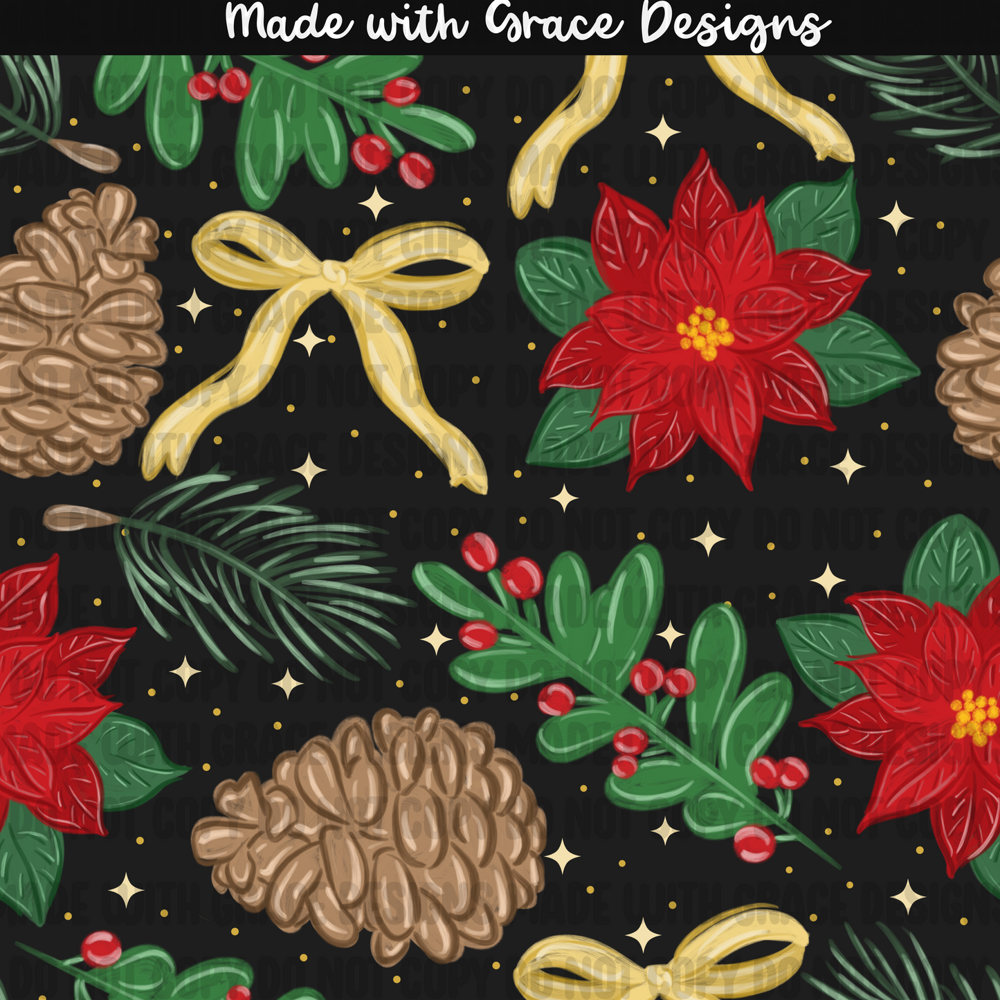 Classic Christmas Floral Seamless