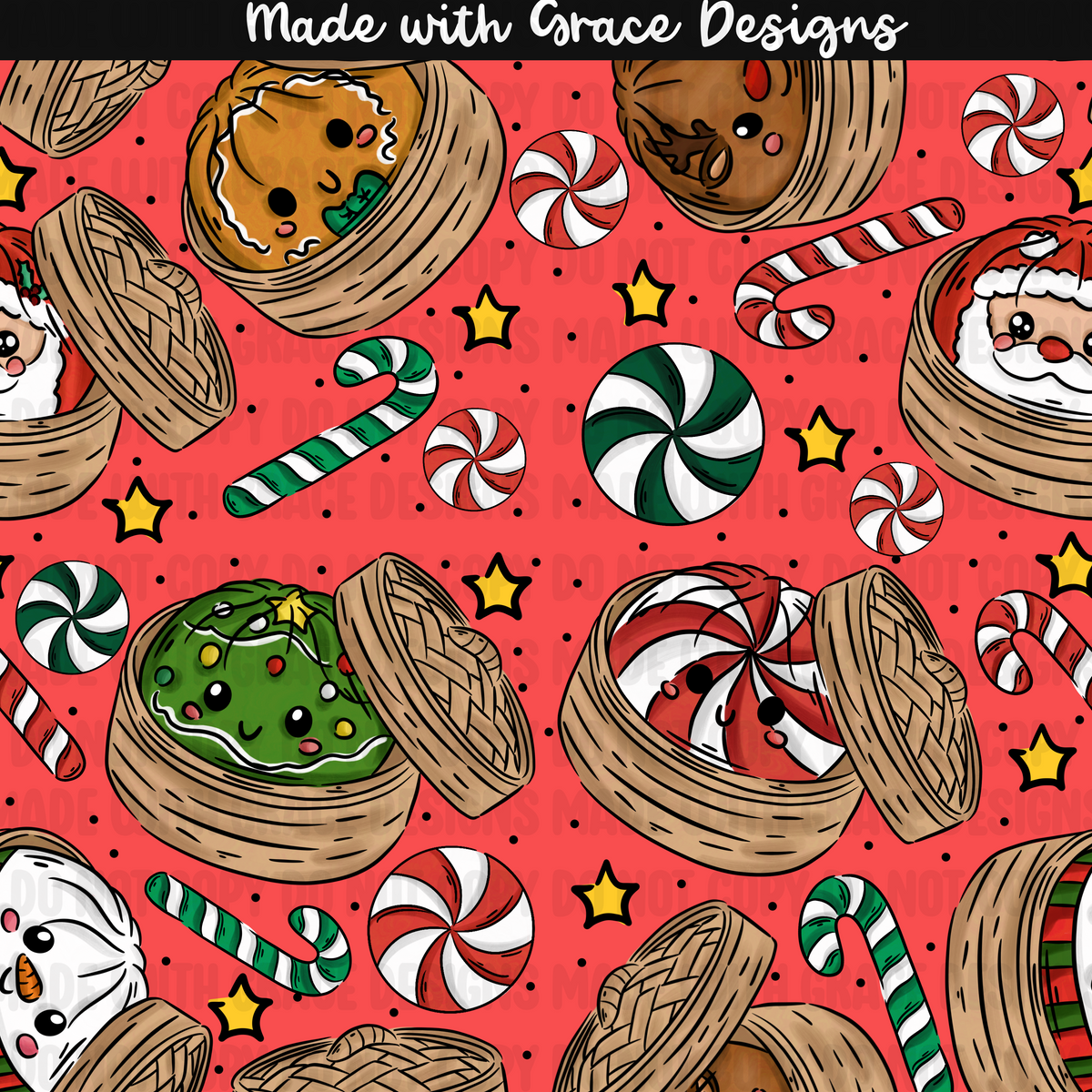 Squishy Christmas Seamless + PNG options