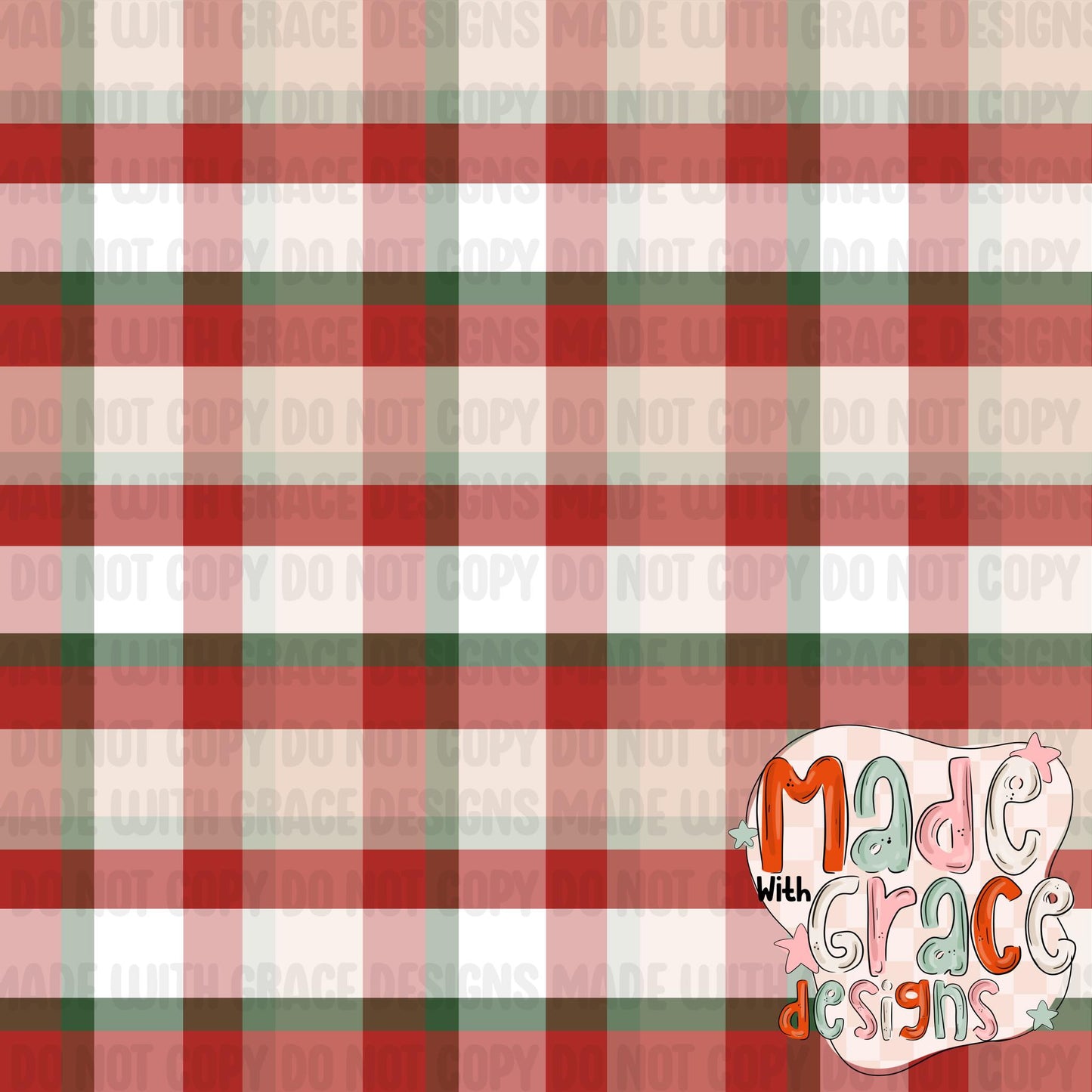 Christmas Bow Coordinating Plaid Seamless File