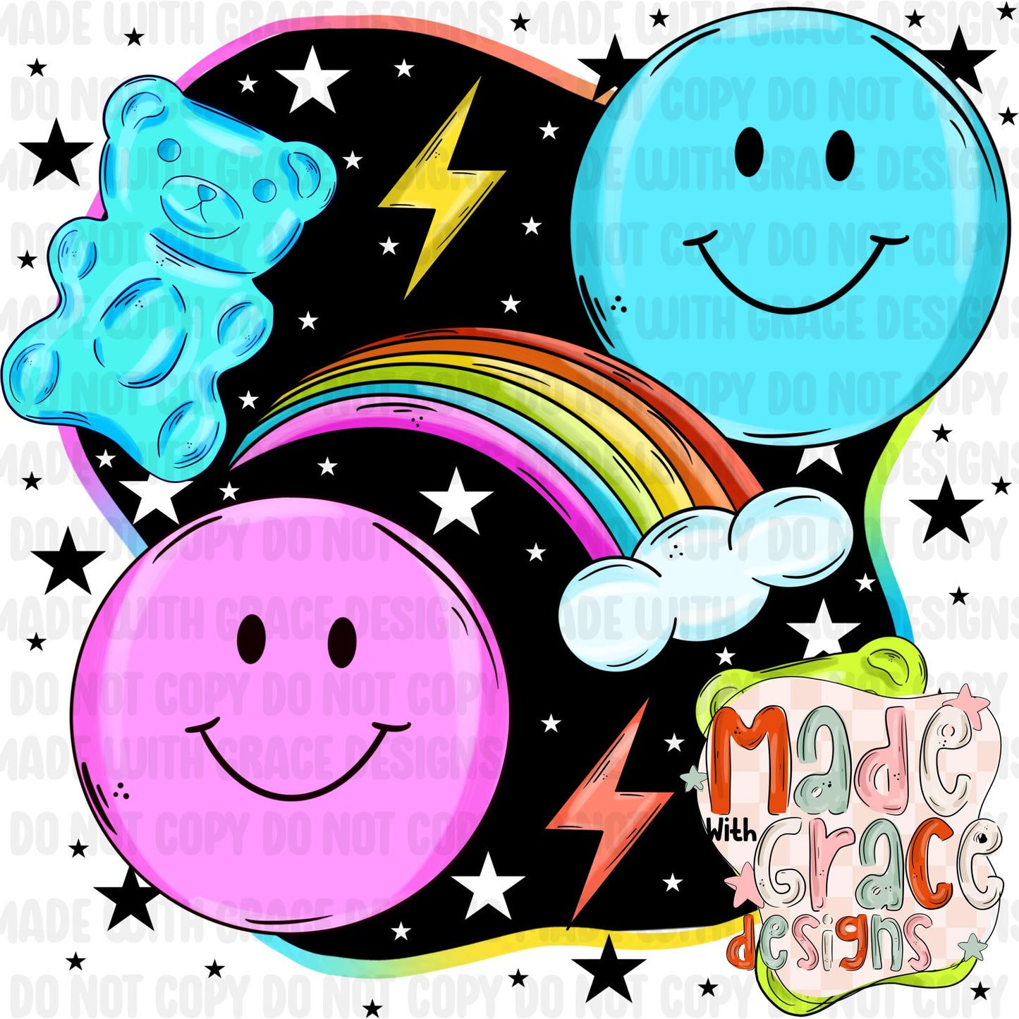 Neon Gummy Bear PNG