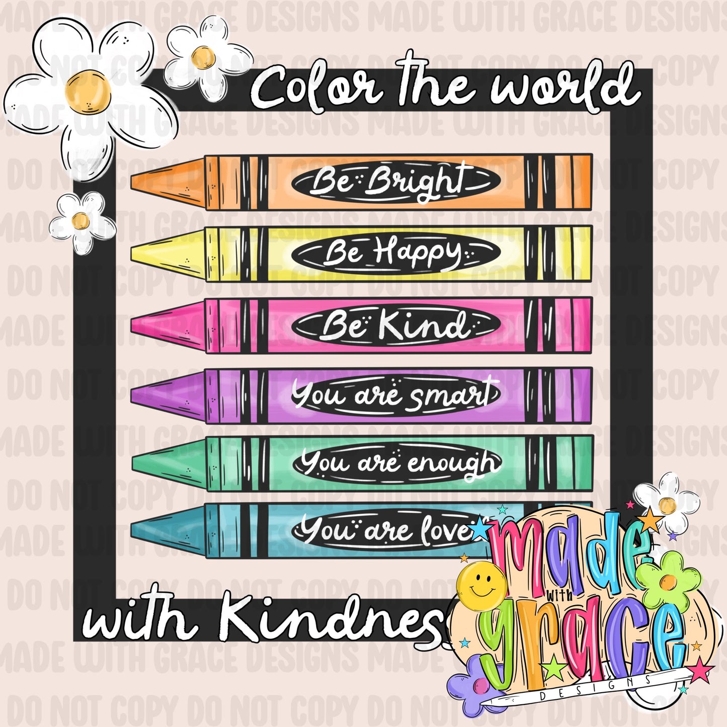 Back to School Affirmations- Girly PNG