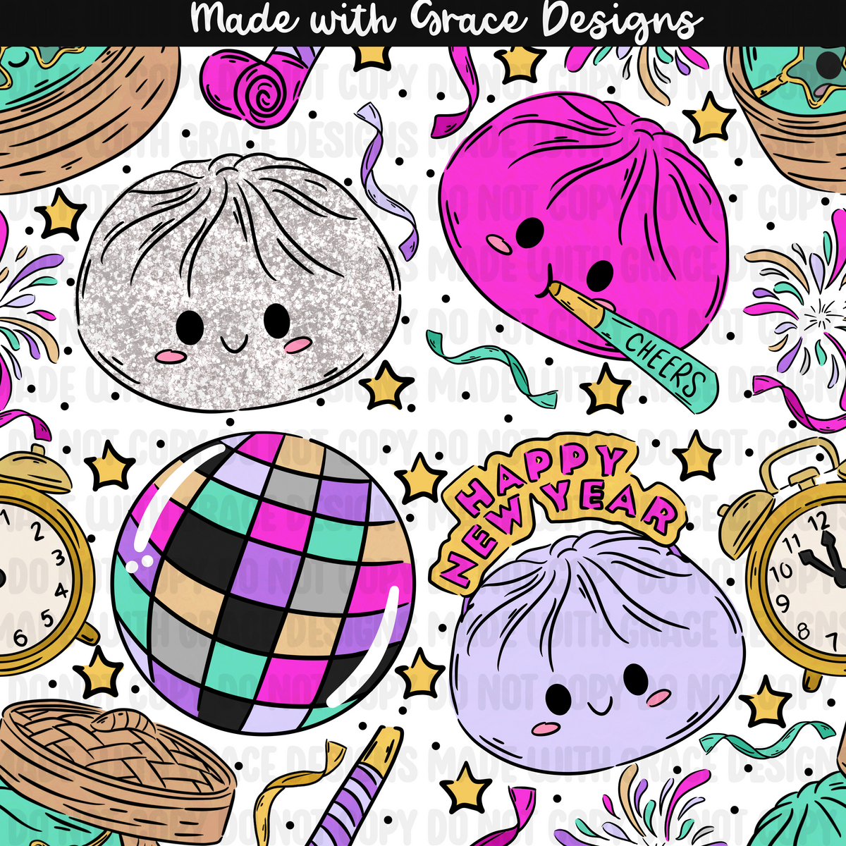 NYE Squish Seamless + PNG options