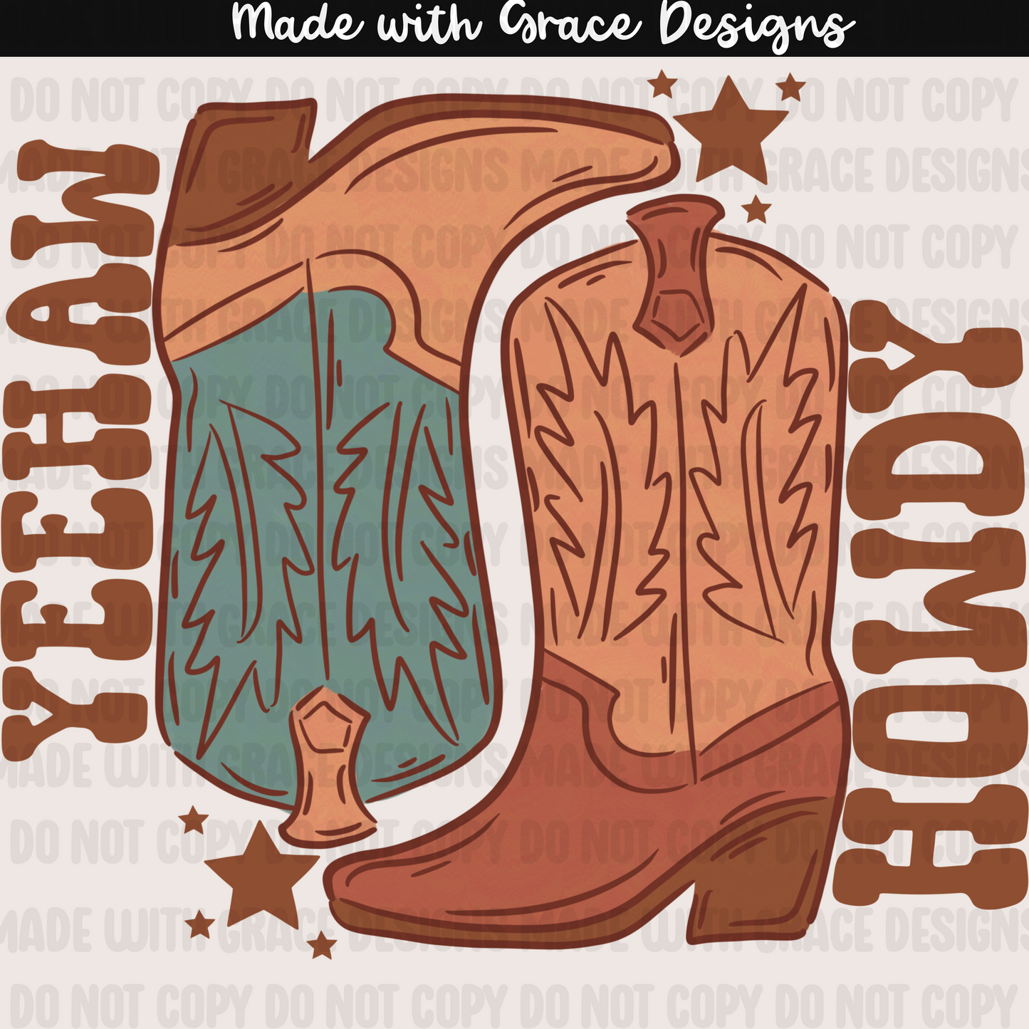 Cowboy boots seamless + png option
